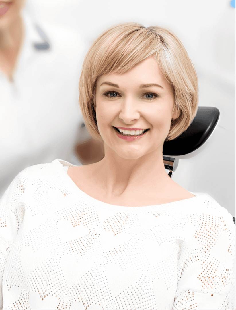 Happy patient at the dentist